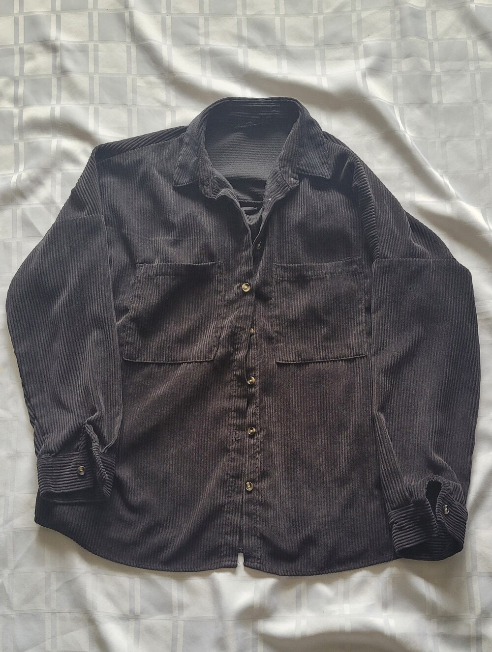 Streetwear Society Black Corduroy Shirt Jacket